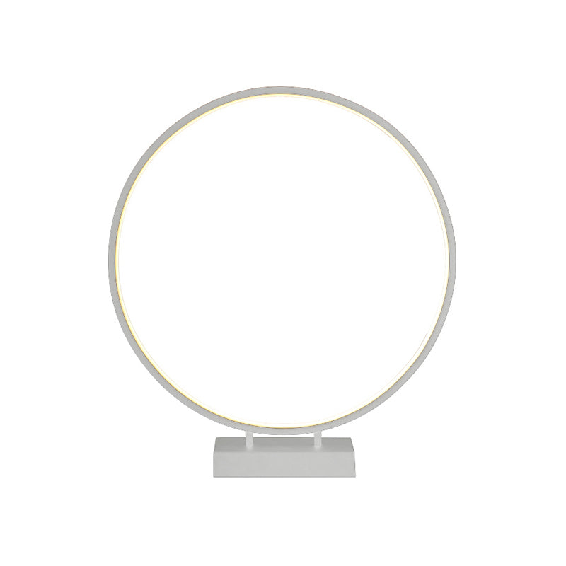 10"/12"/16" Dia Ring Desk Lamp Simplicity Acrylic LED Single Light Black/White Table Light in Warm/White Light Clearhalo 'Lamps' 'Table Lamps' Lighting' 141062