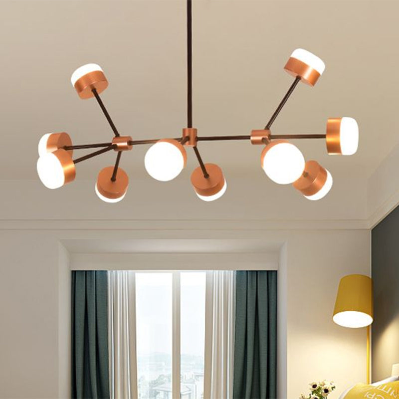 Contemporary Sputnik Ceiling Island Light Acrylic 10/12-Head Bedroom Drop Pendant in Gold Clearhalo 'Ceiling Lights' 'Island Lights' Lighting' 1414690