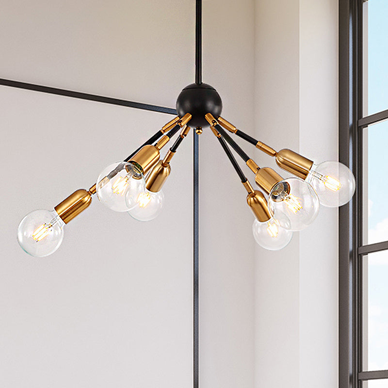 Abstract Metal Chandelier Lighting Modernist Multi Lights Gold Hanging Ceiling Lamp Fixture for Bedroom Clearhalo 'Ceiling Lights' 'Chandeliers' 'Modern Chandeliers' 'Modern' Lighting' 1415154