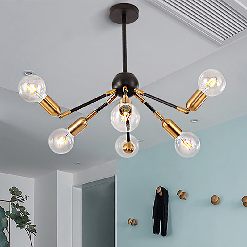 Abstract Metal Chandelier Lighting Modernist Multi Lights Gold Hanging Ceiling Lamp Fixture for Bedroom Clearhalo 'Ceiling Lights' 'Chandeliers' 'Modern Chandeliers' 'Modern' Lighting' 1415155