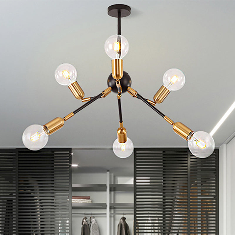 Abstract Metal Chandelier Lighting Modernist Multi Lights Gold Hanging Ceiling Lamp Fixture for Bedroom Clearhalo 'Ceiling Lights' 'Chandeliers' 'Modern Chandeliers' 'Modern' Lighting' 1415156