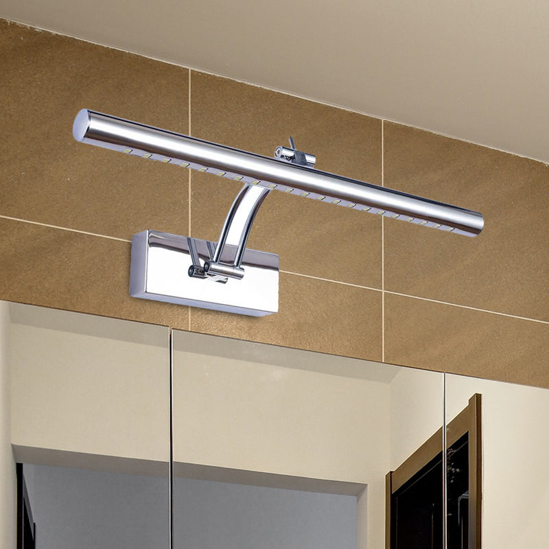 LED Bathroom Wall Mounted Lamp with Tubular Metal Shade Chrome/Gold Finish Vanity Lighting, 16"/21.5" Wide Clearhalo 'Cast Iron' 'Glass' 'Industrial' 'Modern wall lights' 'Modern' 'Tiffany' 'Traditional wall lights' 'Vanity Lights' 'Wall Lights' Lighting' 1415197