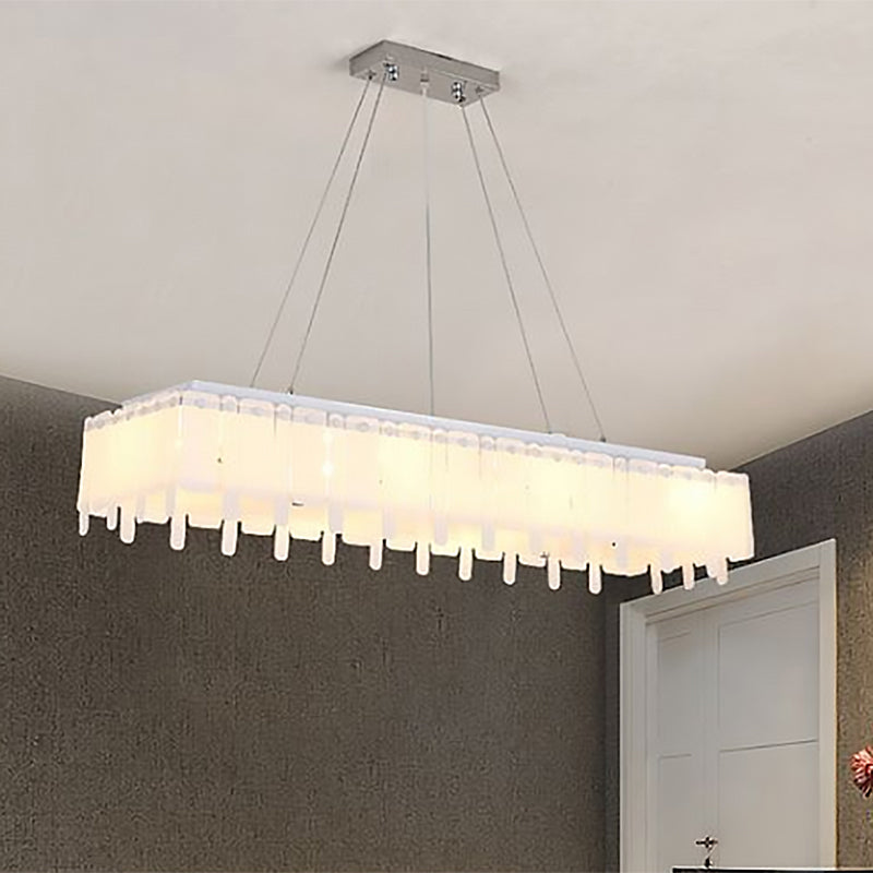 Acrylic Rectangular Ceiling Pendant LED Island Light with Adjustable Hanging Cord Clearhalo 'Ceiling Lights' 'Island Lights' Lighting' 1415228