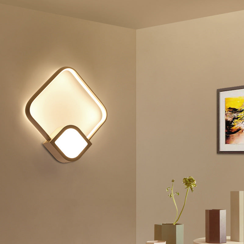 2-Square Sconce Light Contemporary Acrylic LED White Wall Lighting Fixture for Living Room Clearhalo 'Modern wall lights' 'Modern' 'Wall Lamps & Sconces' 'Wall Lights' Lighting' 141573