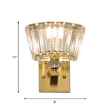 Trapezoid Crystal Blocks Wall Sconce Modern 1 Head Parlour Wall Mount Lamp in Gold Clearhalo 'Modern wall lights' 'Modern' 'Wall Lamps & Sconces' 'Wall Lights' Lighting' 1415890