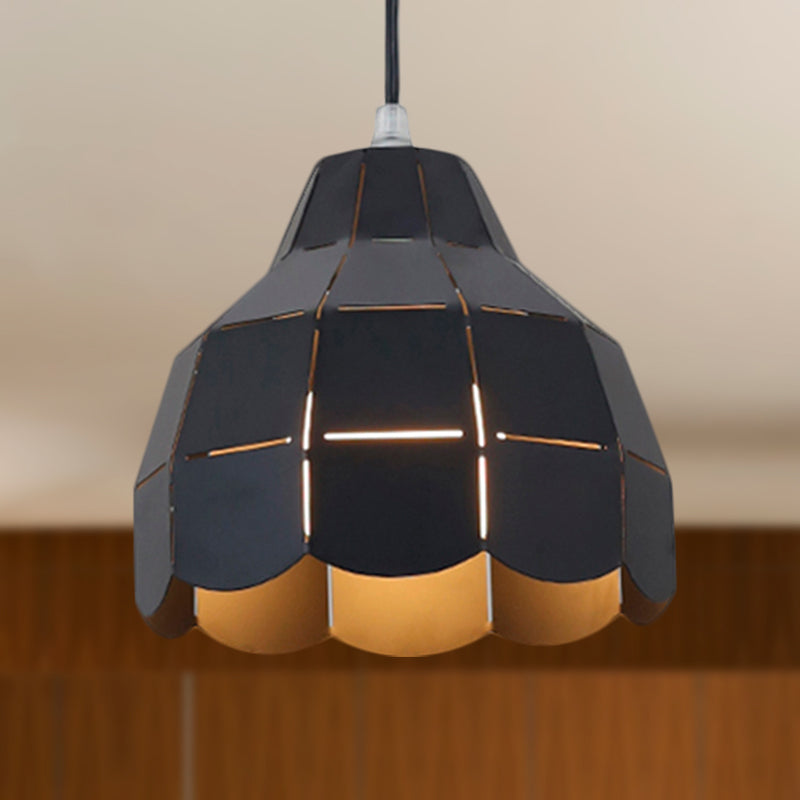 Black/Gray/White/Yellow/Blue Folded Pendant Light Modern Nordic Metal 1 Light Dining Room Hanging Lamp Clearhalo 'Ceiling Lights' 'Modern Pendants' 'Modern' 'Pendant Lights' 'Pendants' Lighting' 1416135