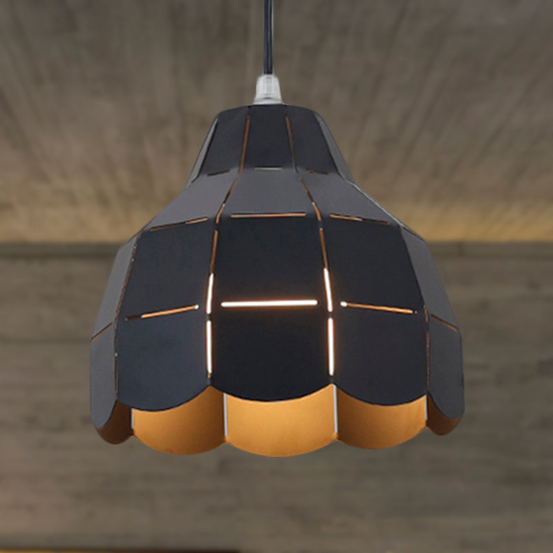 Black/Gray/White/Yellow/Blue Folded Pendant Light Modern Nordic Metal 1 Light Dining Room Hanging Lamp Clearhalo 'Ceiling Lights' 'Modern Pendants' 'Modern' 'Pendant Lights' 'Pendants' Lighting' 1416136