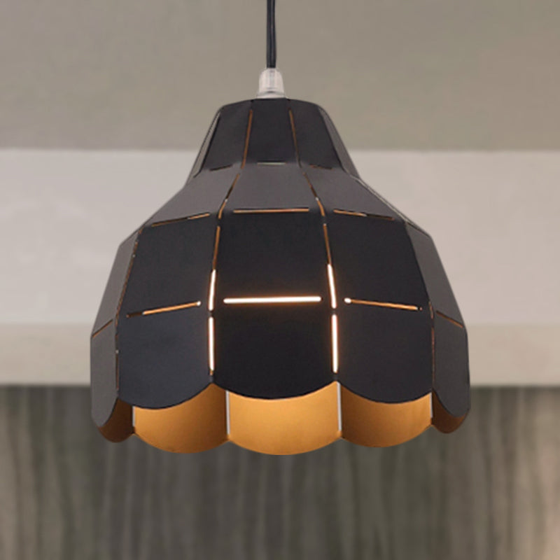 Black/Gray/White/Yellow/Blue Folded Pendant Light Modern Nordic Metal 1 Light Dining Room Hanging Lamp Clearhalo 'Ceiling Lights' 'Modern Pendants' 'Modern' 'Pendant Lights' 'Pendants' Lighting' 1416137