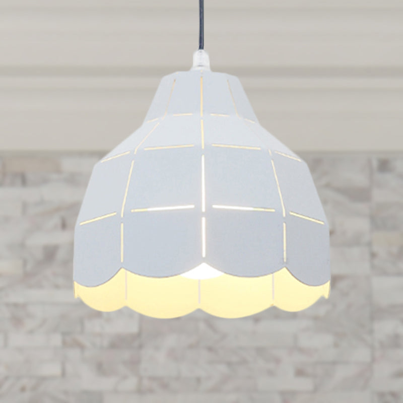 Black/Gray/White/Yellow/Blue Folded Pendant Light Modern Nordic Metal 1 Light Dining Room Hanging Lamp Clearhalo 'Ceiling Lights' 'Modern Pendants' 'Modern' 'Pendant Lights' 'Pendants' Lighting' 1416141