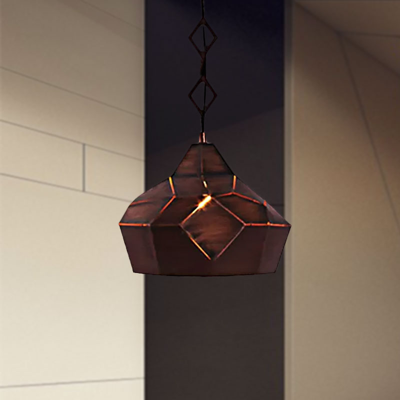 1 Light Teardrop Hanging Light with Metal Chain Wrought Iron Pendant Lamp for Restaurant Clearhalo 'Ceiling Lights' 'Modern Pendants' 'Modern' 'Pendant Lights' 'Pendants' Lighting' 1416151