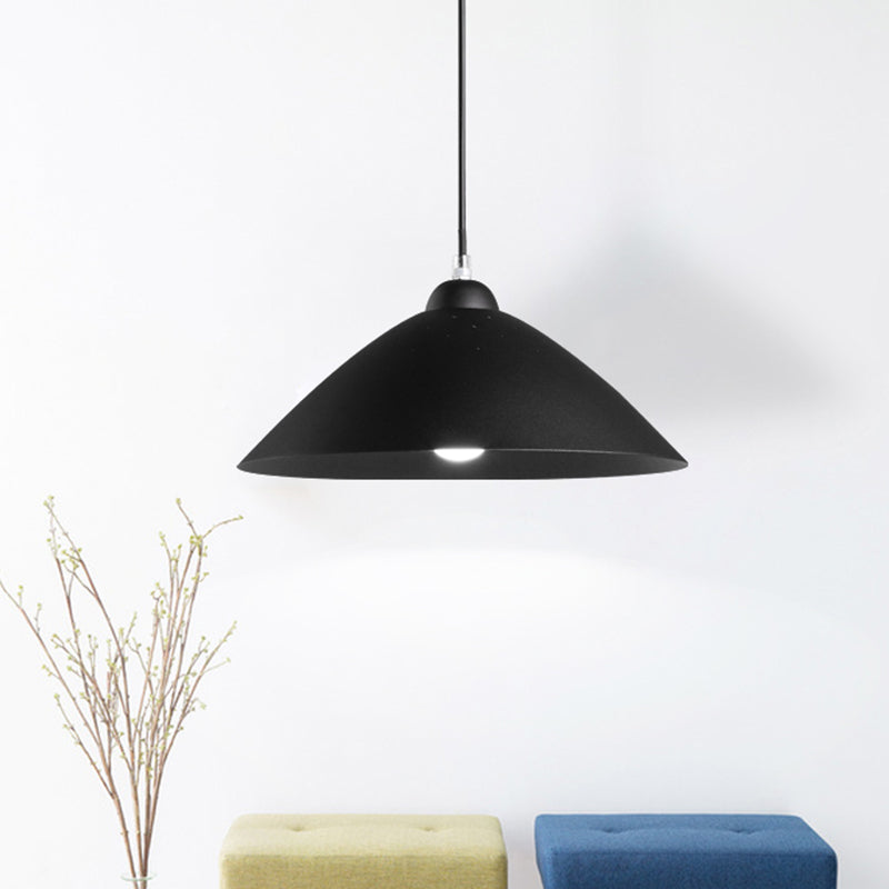 Metallic Conic Pendant Lighting Industrial 1 Light Balcony Hanging Ceiling Light with Scattered Hole Design in Black/White Clearhalo 'Ceiling Lights' 'Modern Pendants' 'Modern' 'Pendant Lights' 'Pendants' Lighting' 1416156