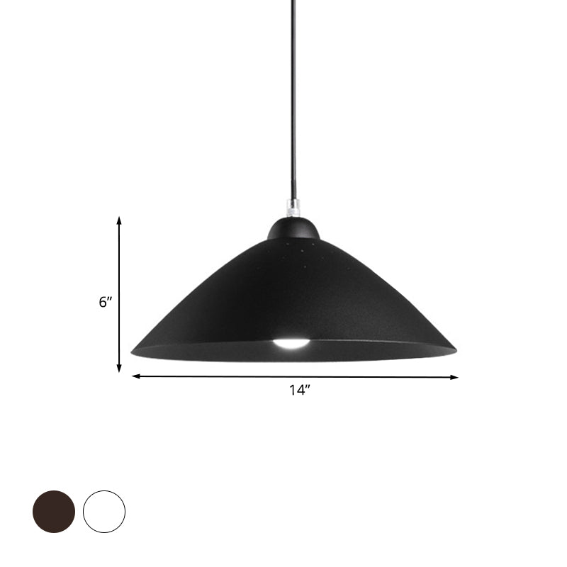 Metallic Conic Pendant Lighting Industrial 1 Light Balcony Hanging Ceiling Light with Scattered Hole Design in Black/White Clearhalo 'Ceiling Lights' 'Modern Pendants' 'Modern' 'Pendant Lights' 'Pendants' Lighting' 1416158