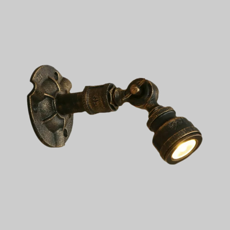 1 Head Water Pipe Wall Light Sconce Vintage Industrial Bronze Metallic Wall Lamp for Corridor Clearhalo 'Art deco wall lights' 'Cast Iron' 'Glass' 'Industrial wall lights' 'Industrial' 'Middle century wall lights' 'Modern' 'Rustic wall lights' 'Tiffany' 'Traditional wall lights' 'Wall Lamps & Sconces' 'Wall Lights' Lighting' 1416237
