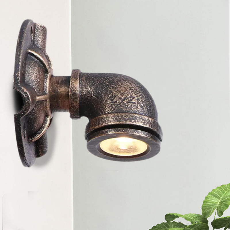 1 Head Water Pipe Wall Light Sconce Vintage Industrial Bronze Metallic Wall Lamp for Corridor Clearhalo 'Art deco wall lights' 'Cast Iron' 'Glass' 'Industrial wall lights' 'Industrial' 'Middle century wall lights' 'Modern' 'Rustic wall lights' 'Tiffany' 'Traditional wall lights' 'Wall Lamps & Sconces' 'Wall Lights' Lighting' 1416238