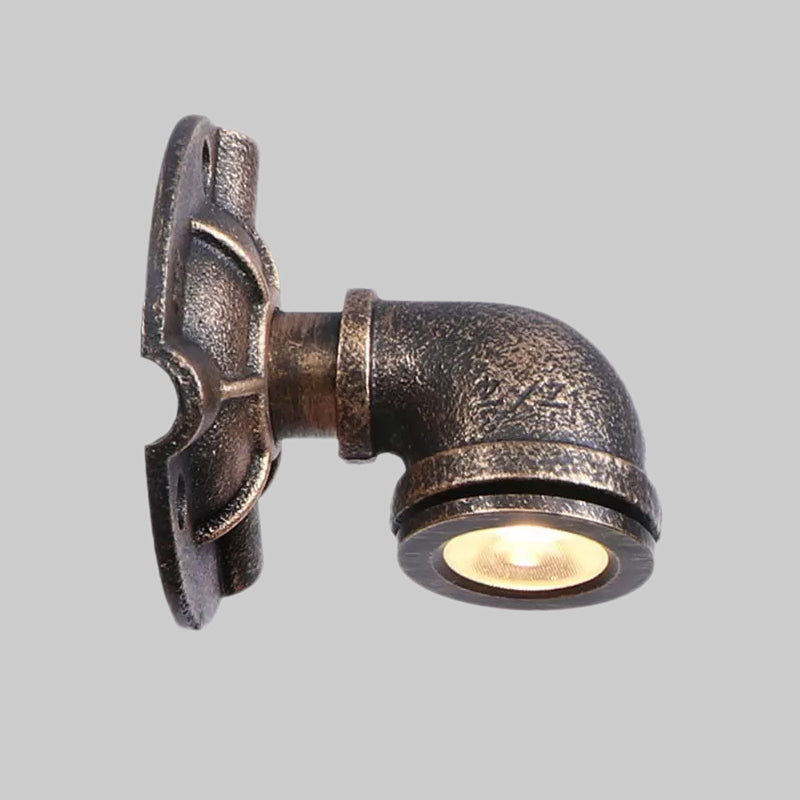 1 Head Water Pipe Wall Light Sconce Vintage Industrial Bronze Metallic Wall Lamp for Corridor Clearhalo 'Art deco wall lights' 'Cast Iron' 'Glass' 'Industrial wall lights' 'Industrial' 'Middle century wall lights' 'Modern' 'Rustic wall lights' 'Tiffany' 'Traditional wall lights' 'Wall Lamps & Sconces' 'Wall Lights' Lighting' 1416239