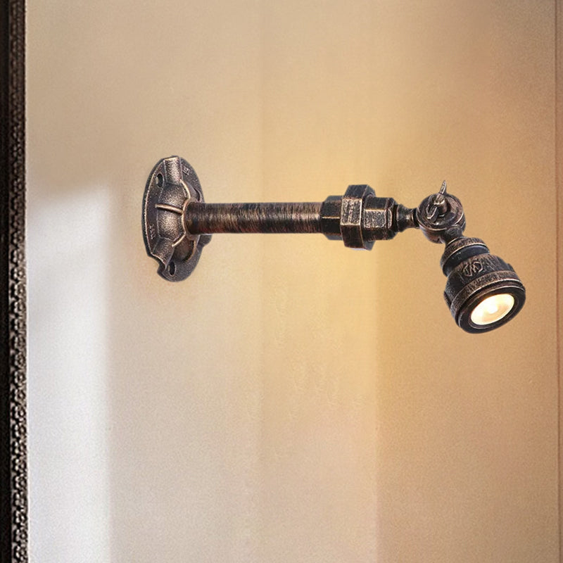 1 Head Water Pipe Wall Light Sconce Vintage Industrial Bronze Metallic Wall Lamp for Corridor Clearhalo 'Art deco wall lights' 'Cast Iron' 'Glass' 'Industrial wall lights' 'Industrial' 'Middle century wall lights' 'Modern' 'Rustic wall lights' 'Tiffany' 'Traditional wall lights' 'Wall Lamps & Sconces' 'Wall Lights' Lighting' 1416240