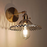 Brass Scalloped Wall Lighting Industrial Smoked Glass 1 Light Living Room Sconce Light Fixture Clearhalo 'Cast Iron' 'Glass' 'Industrial wall lights' 'Industrial' 'Middle century wall lights' 'Modern' 'Tiffany' 'Traditional wall lights' 'Wall Lamps & Sconces' 'Wall Lights' Lighting' 1416344