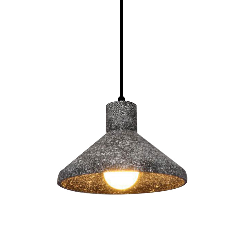 6.5"/10"/10.5" Dia Conical Cement Hanging Lamp Industrial Style 1 Light Dining Table Pendant Light in Grey Clearhalo 'Ceiling Lights' 'Modern Pendants' 'Modern' 'Pendant Lights' 'Pendants' Lighting' 1416558