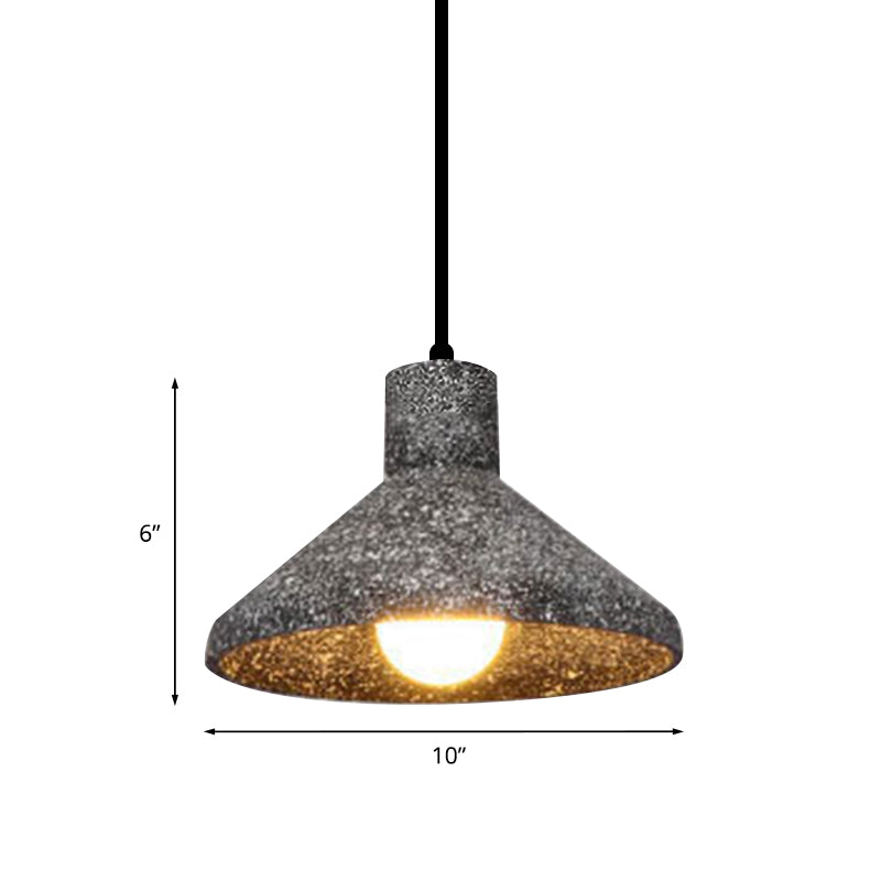 6.5"/10"/10.5" Dia Conical Cement Hanging Lamp Industrial Style 1 Light Dining Table Pendant Light in Grey Clearhalo 'Ceiling Lights' 'Modern Pendants' 'Modern' 'Pendant Lights' 'Pendants' Lighting' 1416559