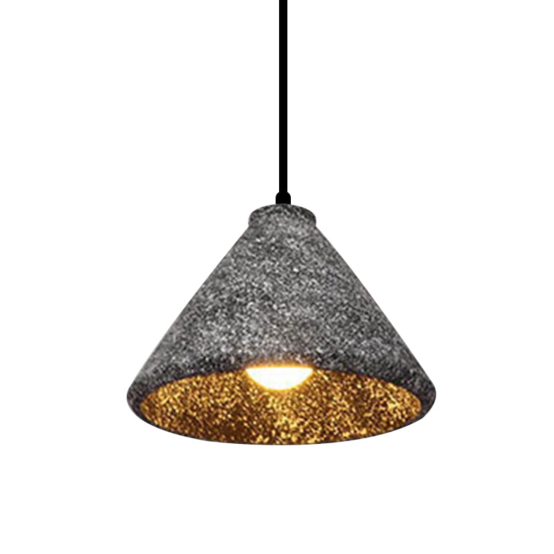 6.5"/10"/10.5" Dia Conical Cement Hanging Lamp Industrial Style 1 Light Dining Table Pendant Light in Grey Clearhalo 'Ceiling Lights' 'Modern Pendants' 'Modern' 'Pendant Lights' 'Pendants' Lighting' 1416563