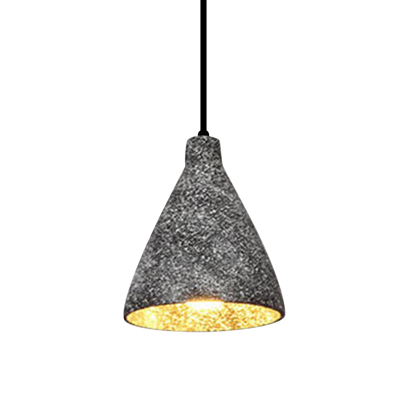 6.5"/10"/10.5" Dia Conical Cement Hanging Lamp Industrial Style 1 Light Dining Table Pendant Light in Grey Clearhalo 'Ceiling Lights' 'Modern Pendants' 'Modern' 'Pendant Lights' 'Pendants' Lighting' 1416568