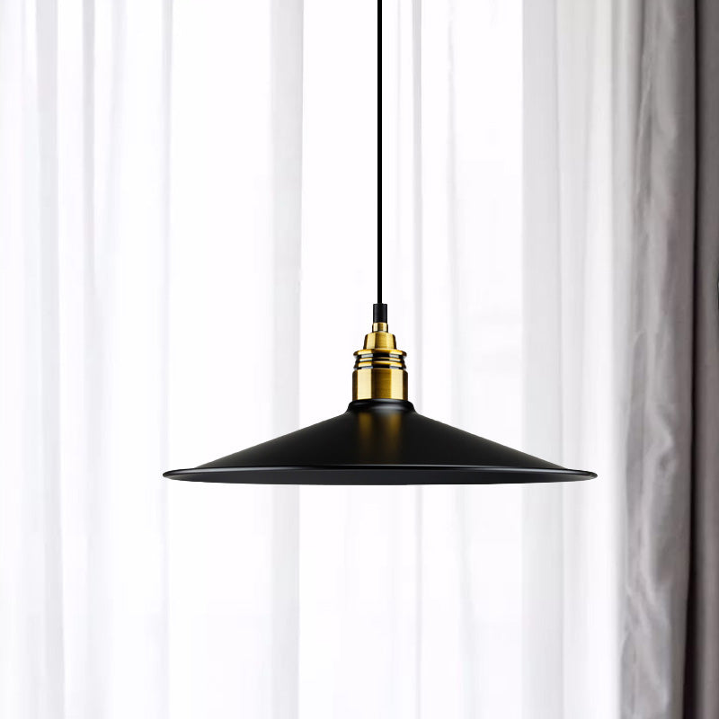 Metallic Cone Shade Ceiling Light Loft Stylish 10"/14" Wide 1 Head Kitchen Pendant Lamp in Black Black 10" Clearhalo 'Art Deco Pendants' 'Black' 'Cast Iron' 'Ceiling Lights' 'Ceramic' 'Crystal' 'Industrial Pendants' 'Industrial' 'Metal' 'Middle Century Pendants' 'Pendant Lights' 'Pendants' 'Rustic Pendants' 'Tiffany' Lighting' 1416620