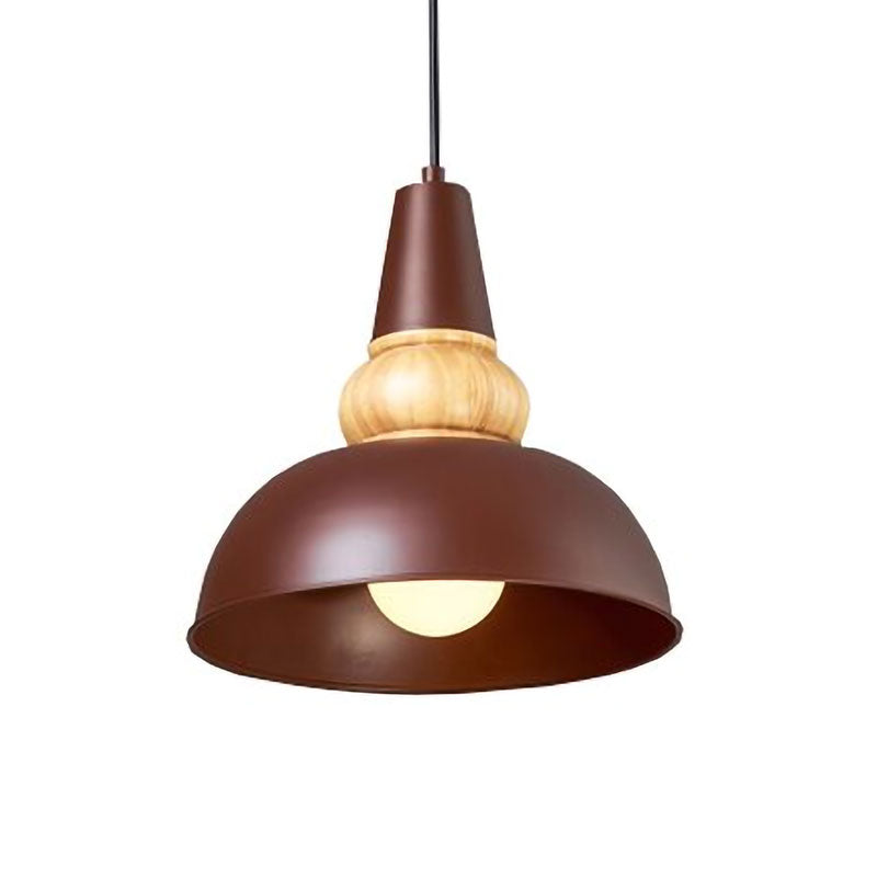 1 Light Ceiling Pendant Lamp with Bowl Shade Metal and Wood Modernist Style Living Room Hanging Light in Black Clearhalo 'Ceiling Lights' 'Modern Pendants' 'Modern' 'Pendant Lights' 'Pendants' Lighting' 1416747