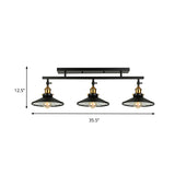 Metal Black Island Lighting Cone Shade 3 Heads Vintage Stylish Ceiling Light Fixture for Living Room Clearhalo 'Ceiling Lights' 'Island Lights' Lighting' 141674