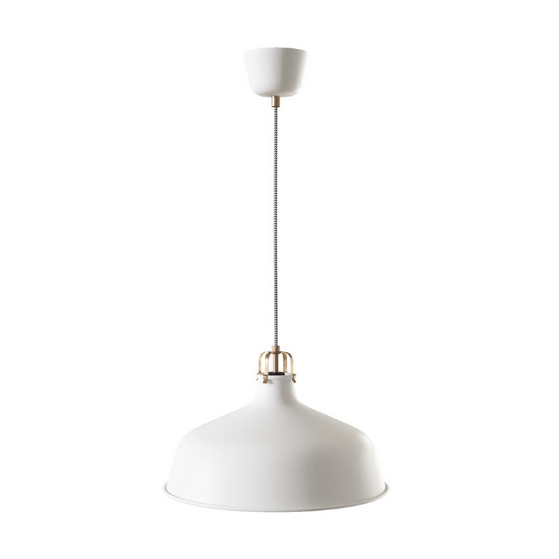 1 Light Metallic Pendant Lamp Modernism Black/White Barn Shade Dining Room Hanging Ceiling Light Clearhalo 'Ceiling Lights' 'Modern Pendants' 'Modern' 'Pendant Lights' 'Pendants' Lighting' 1416776