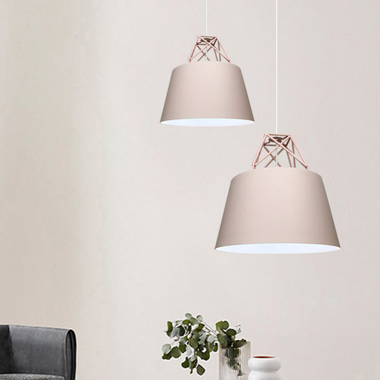 Blue/Purple/Pink Cone Pendant Lighting Contemporary Metal 1 Light Restaurant Ceiling Light Fixture Clearhalo 'Ceiling Lights' 'Modern Pendants' 'Modern' 'Pendant Lights' 'Pendants' Lighting' 1416805