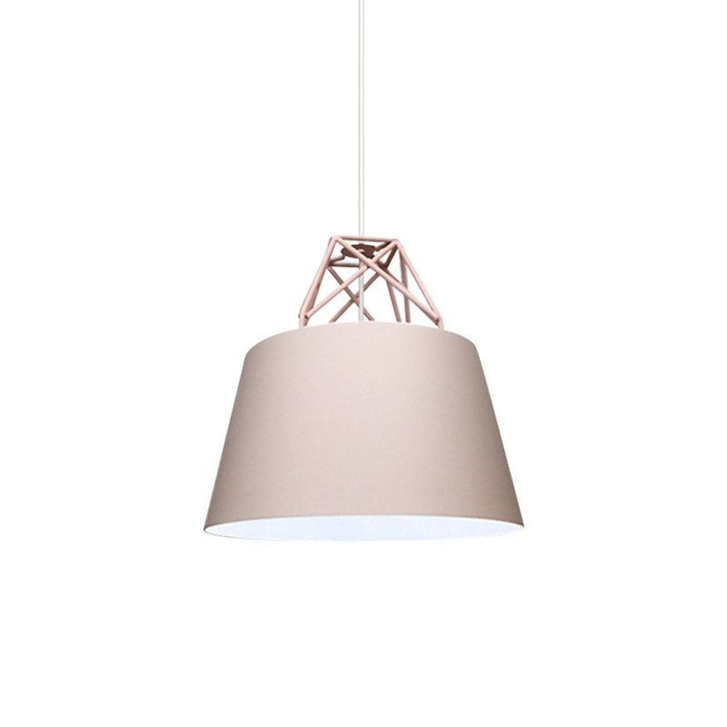 Blue/Purple/Pink Cone Pendant Lighting Contemporary Metal 1 Light Restaurant Ceiling Light Fixture Clearhalo 'Ceiling Lights' 'Modern Pendants' 'Modern' 'Pendant Lights' 'Pendants' Lighting' 1416806