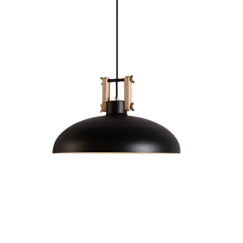 1 Light Hanging Light with Bowl Shade Metal Modernism Style Dining Room Suspended Light in Black/Green Clearhalo 'Ceiling Lights' 'Modern Pendants' 'Modern' 'Pendant Lights' 'Pendants' Lighting' 1416818