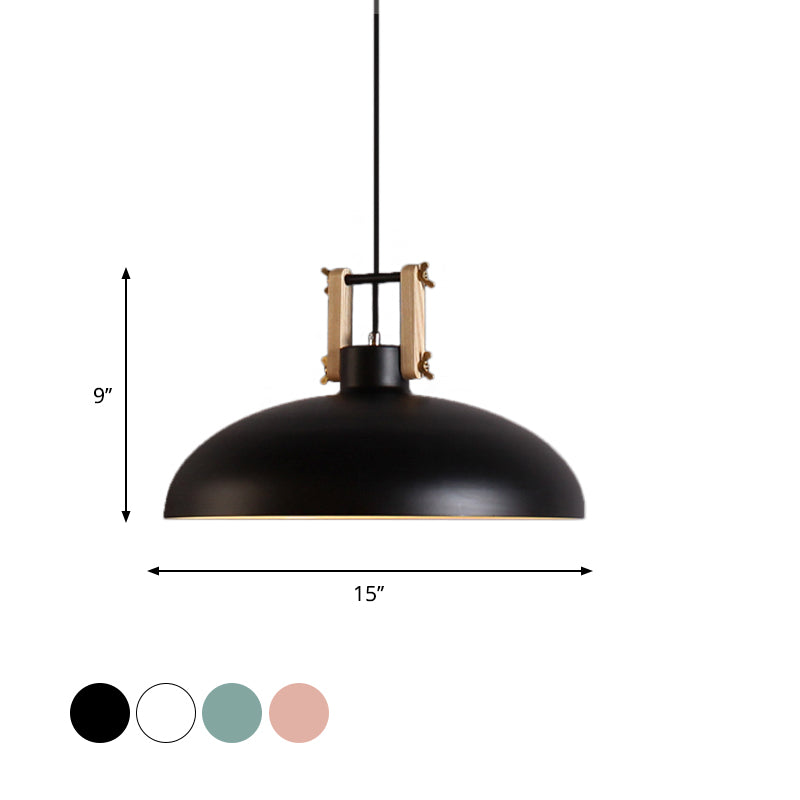 1 Light Hanging Light with Bowl Shade Metal Modernism Style Dining Room Suspended Light in Black/Green Clearhalo 'Ceiling Lights' 'Modern Pendants' 'Modern' 'Pendant Lights' 'Pendants' Lighting' 1416819