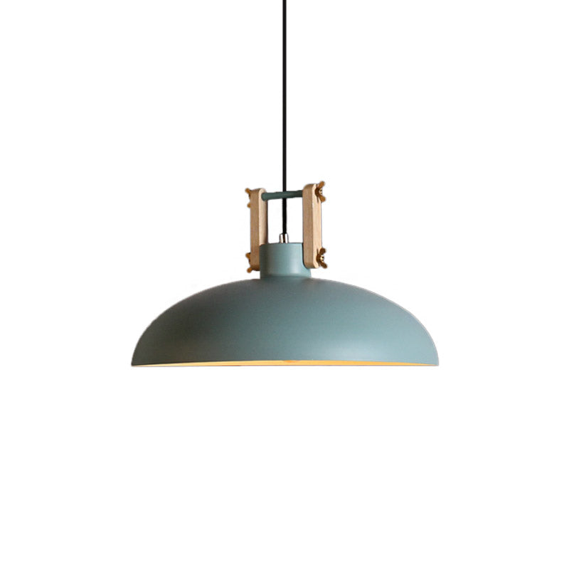 1 Light Hanging Light with Bowl Shade Metal Modernism Style Dining Room Suspended Light in Black/Green Clearhalo 'Ceiling Lights' 'Modern Pendants' 'Modern' 'Pendant Lights' 'Pendants' Lighting' 1416823