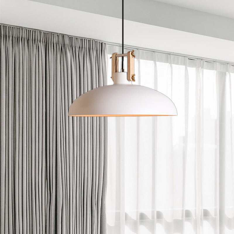 1 Light Hanging Light with Bowl Shade Metal Modernism Style Dining Room Suspended Light in Black/Green Clearhalo 'Ceiling Lights' 'Modern Pendants' 'Modern' 'Pendant Lights' 'Pendants' Lighting' 1416825