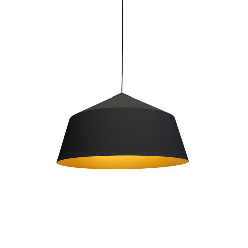 Retro Style Tapered Shade Pendant Lighting 6"/10.5"/12.5" Width 1 Light Metallic Hanging Ceiling Light in Black/White Clearhalo 'Ceiling Lights' 'Modern Pendants' 'Modern' 'Pendant Lights' 'Pendants' Lighting' 1416874