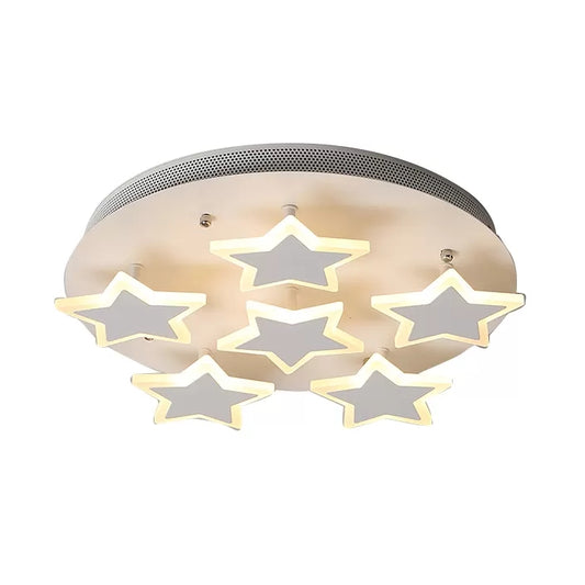 Acrylic Starry Ceiling Mount Light Romantic Flush Light in White Finish for Girls Bedroom White 16" Clearhalo 'Ceiling Lights' 'Close To Ceiling Lights' 'Close to ceiling' 'Flush mount' Lighting' 14168