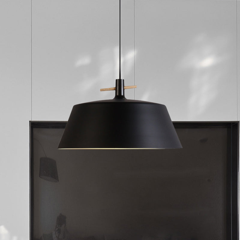 1 Light Pendant Lamp with Shade Metallic Contemporary Style Dining Room Hanging Light Fixture in Black/White Clearhalo 'Ceiling Lights' 'Modern Pendants' 'Modern' 'Pendant Lights' 'Pendants' Lighting' 1416901