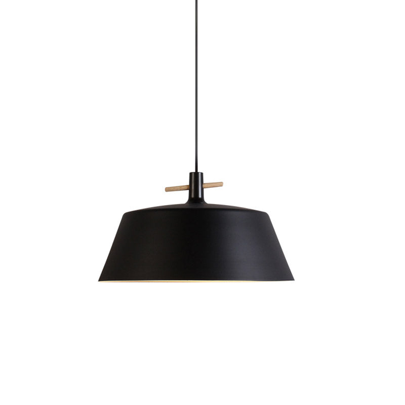 1 Light Pendant Lamp with Shade Metallic Contemporary Style Dining Room Hanging Light Fixture in Black/White Clearhalo 'Ceiling Lights' 'Modern Pendants' 'Modern' 'Pendant Lights' 'Pendants' Lighting' 1416903