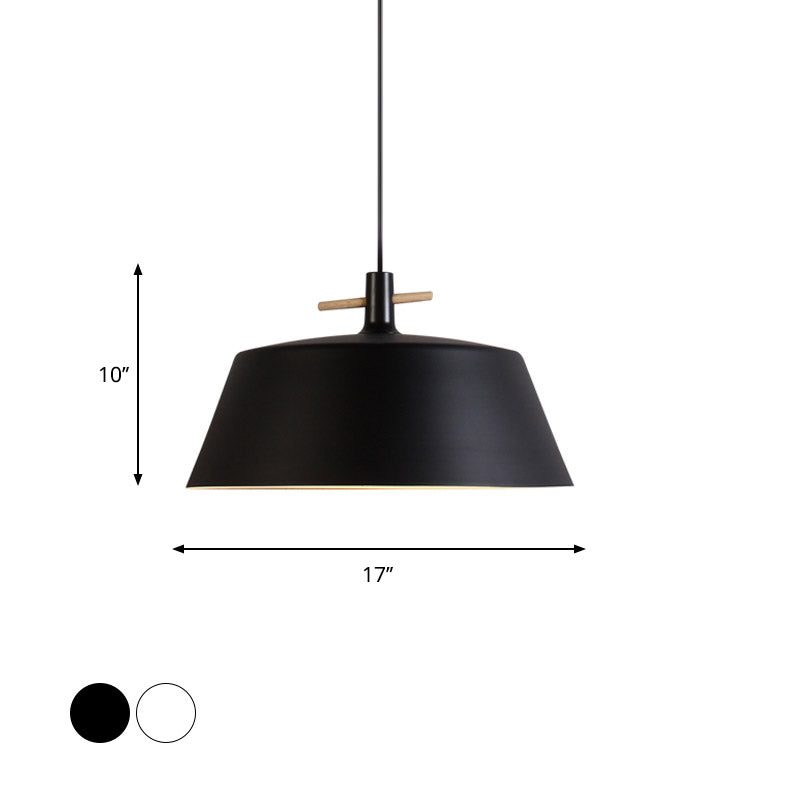 1 Light Pendant Lamp with Shade Metallic Contemporary Style Dining Room Hanging Light Fixture in Black/White Clearhalo 'Ceiling Lights' 'Modern Pendants' 'Modern' 'Pendant Lights' 'Pendants' Lighting' 1416904