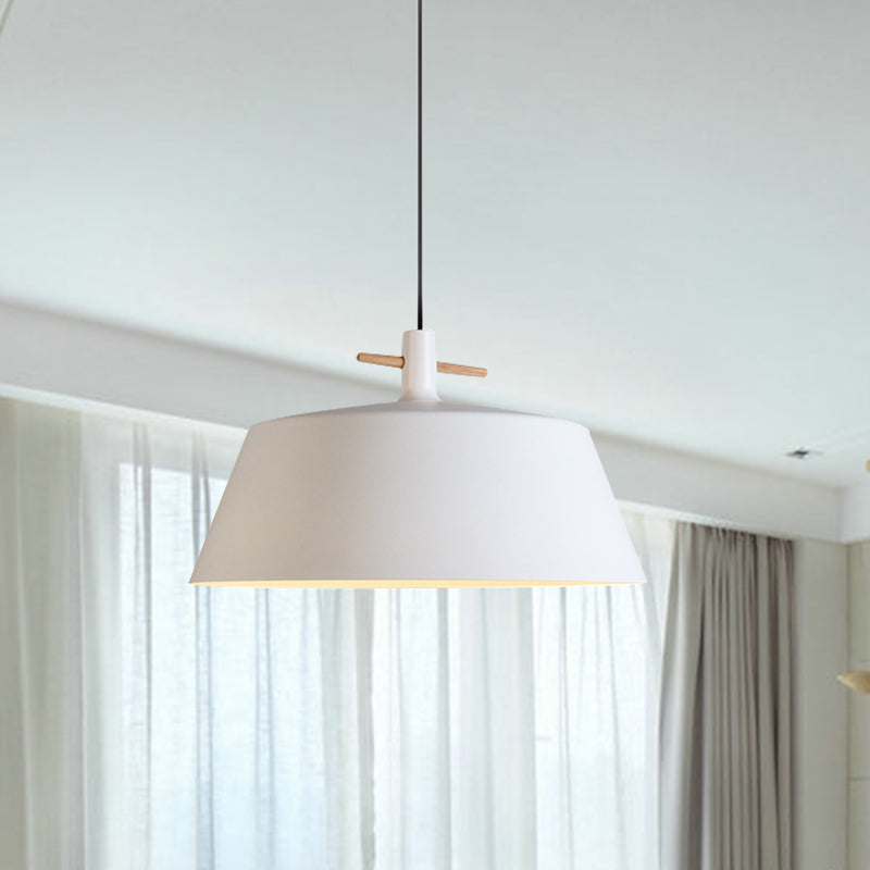 1 Light Pendant Lamp with Shade Metallic Contemporary Style Dining Room Hanging Light Fixture in Black/White White C Clearhalo 'Ceiling Lights' 'Modern Pendants' 'Modern' 'Pendant Lights' 'Pendants' Lighting' 1416905