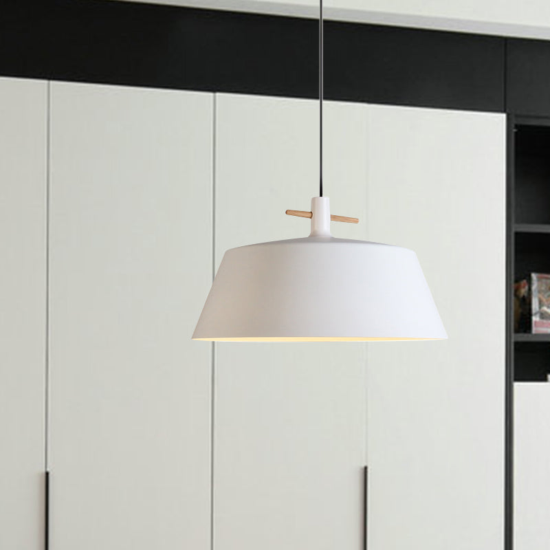 1 Light Pendant Lamp with Shade Metallic Contemporary Style Dining Room Hanging Light Fixture in Black/White Clearhalo 'Ceiling Lights' 'Modern Pendants' 'Modern' 'Pendant Lights' 'Pendants' Lighting' 1416906