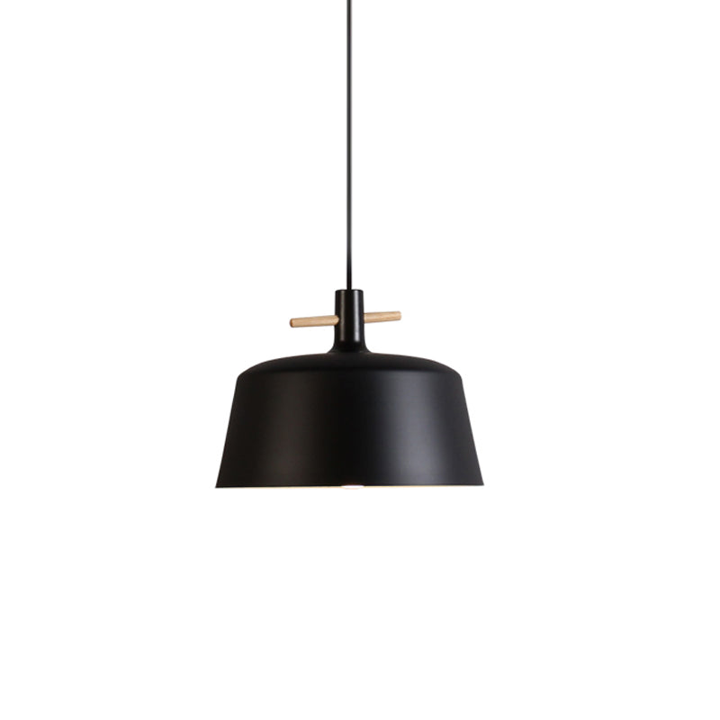 1 Light Pendant Lamp with Shade Metallic Contemporary Style Dining Room Hanging Light Fixture in Black/White Clearhalo 'Ceiling Lights' 'Modern Pendants' 'Modern' 'Pendant Lights' 'Pendants' Lighting' 1416912