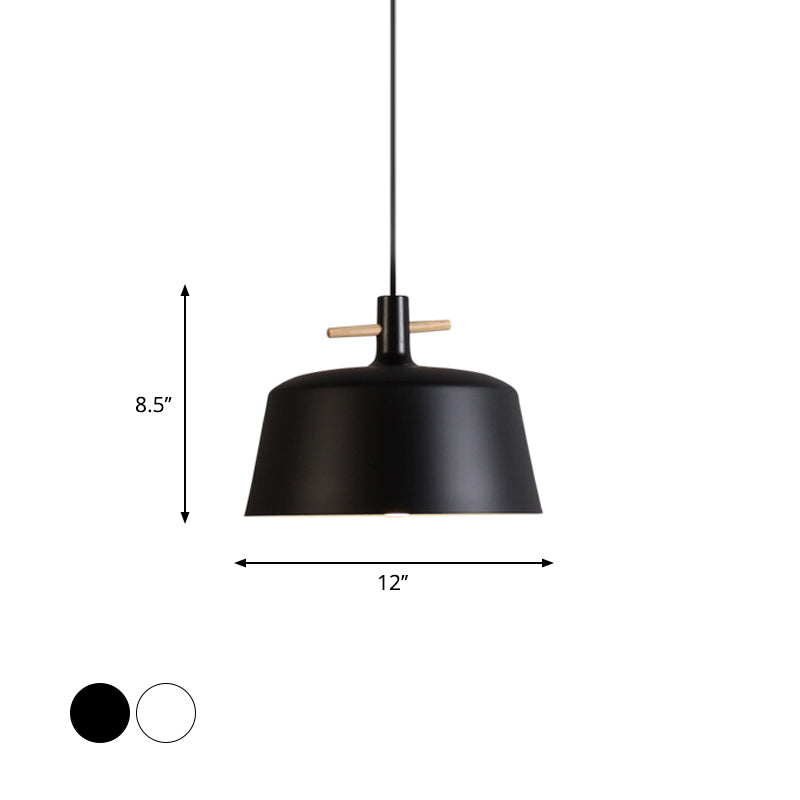 1 Light Pendant Lamp with Shade Metallic Contemporary Style Dining Room Hanging Light Fixture in Black/White Clearhalo 'Ceiling Lights' 'Modern Pendants' 'Modern' 'Pendant Lights' 'Pendants' Lighting' 1416913