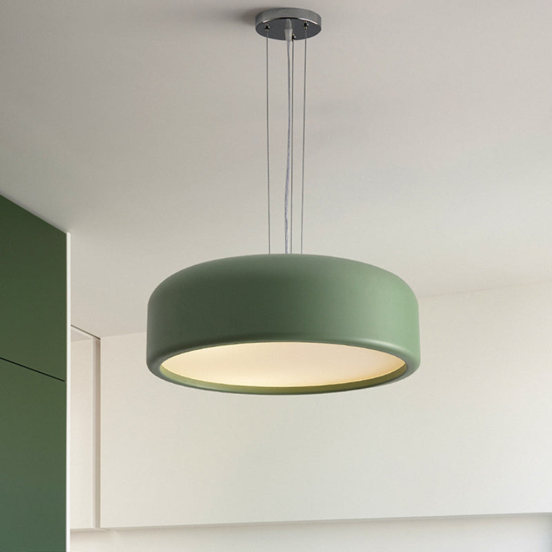 Khaki/Black Drum Shade Ceiling Fixture Macaron Style Metallic 1 Bulb Restaurant Pendant Light Fixture, 14"/19"/23.5" Width Clearhalo 'Ceiling Lights' 'Modern Pendants' 'Modern' 'Pendant Lights' 'Pendants' Lighting' 1416928