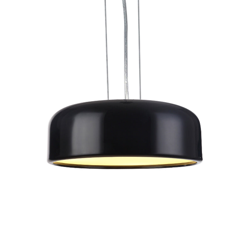 Khaki/Black Drum Shade Ceiling Fixture Macaron Style Metallic 1 Bulb Restaurant Pendant Light Fixture, 14"/19"/23.5" Width Clearhalo 'Ceiling Lights' 'Modern Pendants' 'Modern' 'Pendant Lights' 'Pendants' Lighting' 1416937