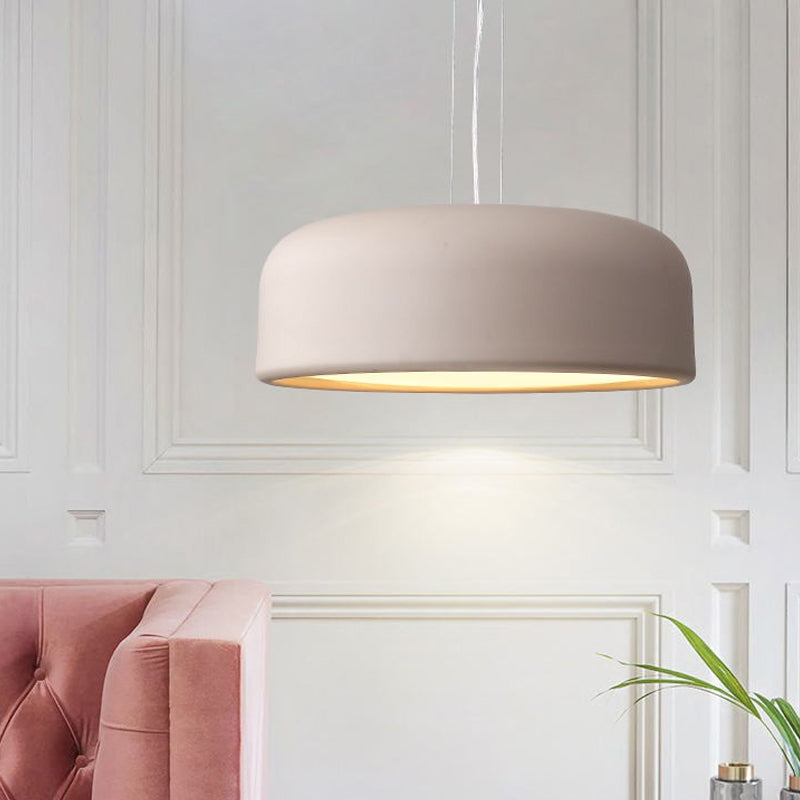 Khaki/Black Drum Shade Ceiling Fixture Macaron Style Metallic 1 Bulb Restaurant Pendant Light Fixture, 14"/19"/23.5" Width Khaki Clearhalo 'Ceiling Lights' 'Modern Pendants' 'Modern' 'Pendant Lights' 'Pendants' Lighting' 1416942