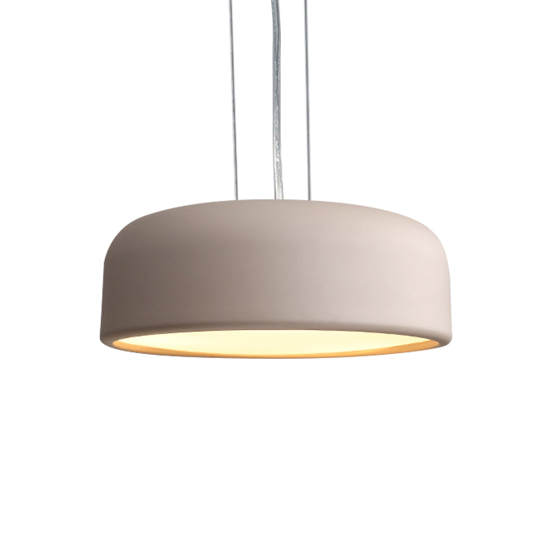 Khaki/Black Drum Shade Ceiling Fixture Macaron Style Metallic 1 Bulb Restaurant Pendant Light Fixture, 14"/19"/23.5" Width Clearhalo 'Ceiling Lights' 'Modern Pendants' 'Modern' 'Pendant Lights' 'Pendants' Lighting' 1416945