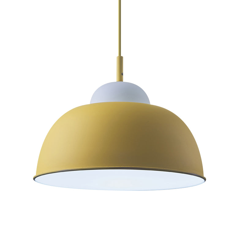 Nordic Style Bowl Shade Pendant Light 1 Bulb Metallic Hanging Light Fixture in Black/Green over Table Clearhalo 'Ceiling Lights' 'Modern Pendants' 'Modern' 'Pendant Lights' 'Pendants' Lighting' 1416954