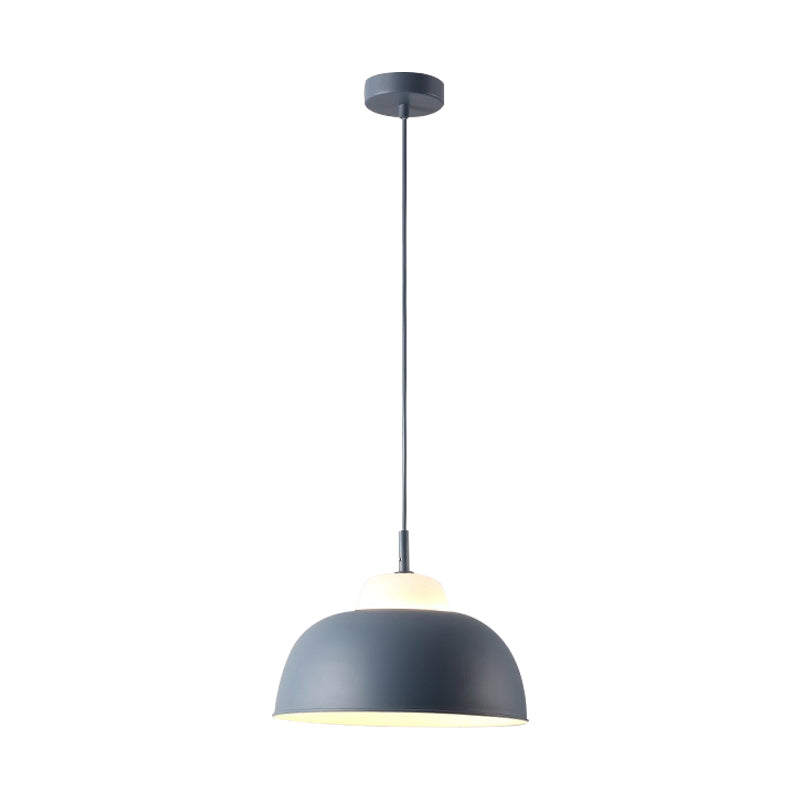 Nordic Style Bowl Shade Pendant Light 1 Bulb Metallic Hanging Light Fixture in Black/Green over Table Clearhalo 'Ceiling Lights' 'Modern Pendants' 'Modern' 'Pendant Lights' 'Pendants' Lighting' 1416958